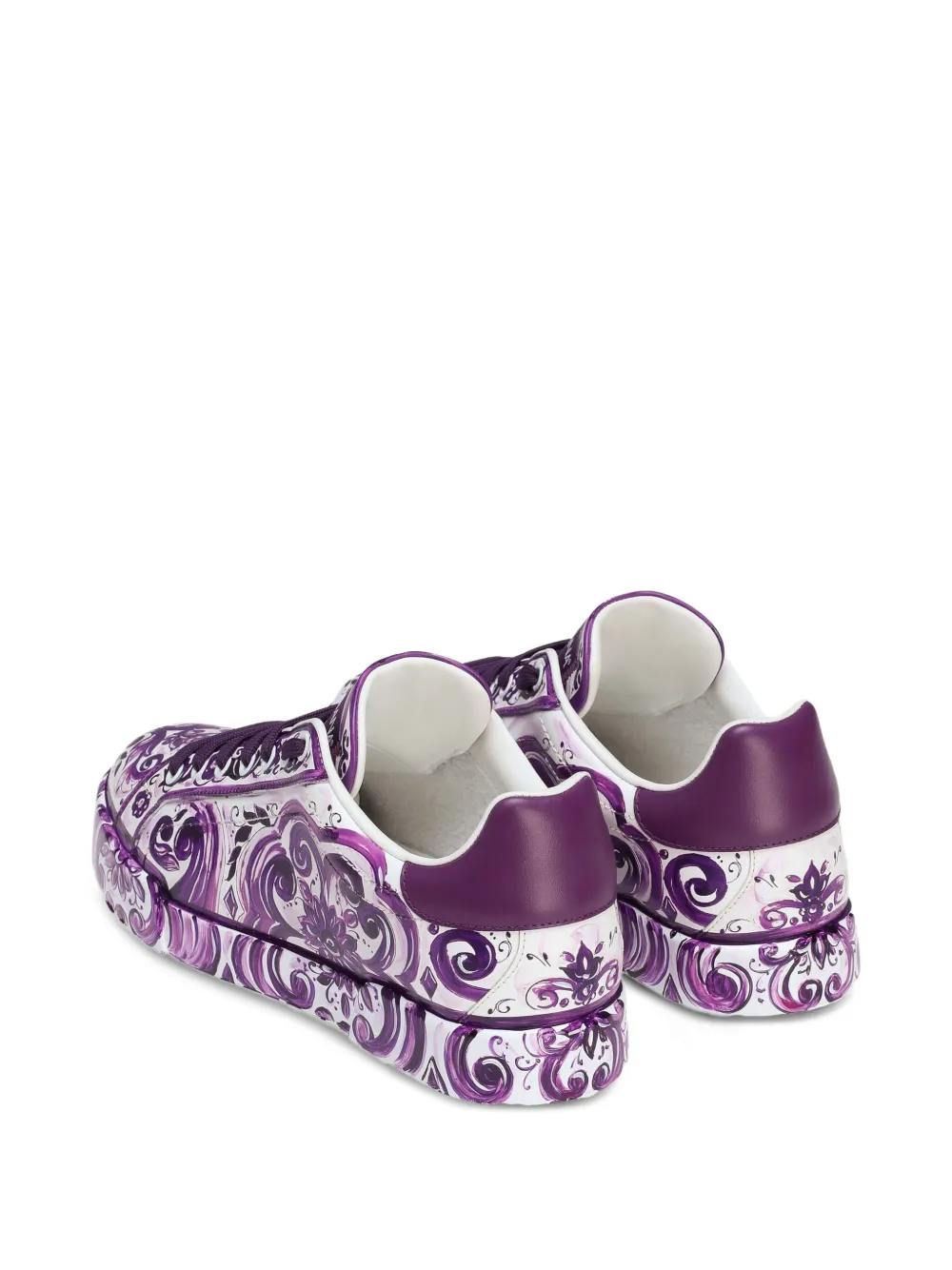 Maiolica-print lace-up sneakers