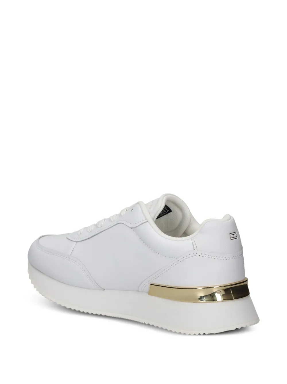 leather striped low-top sneakers