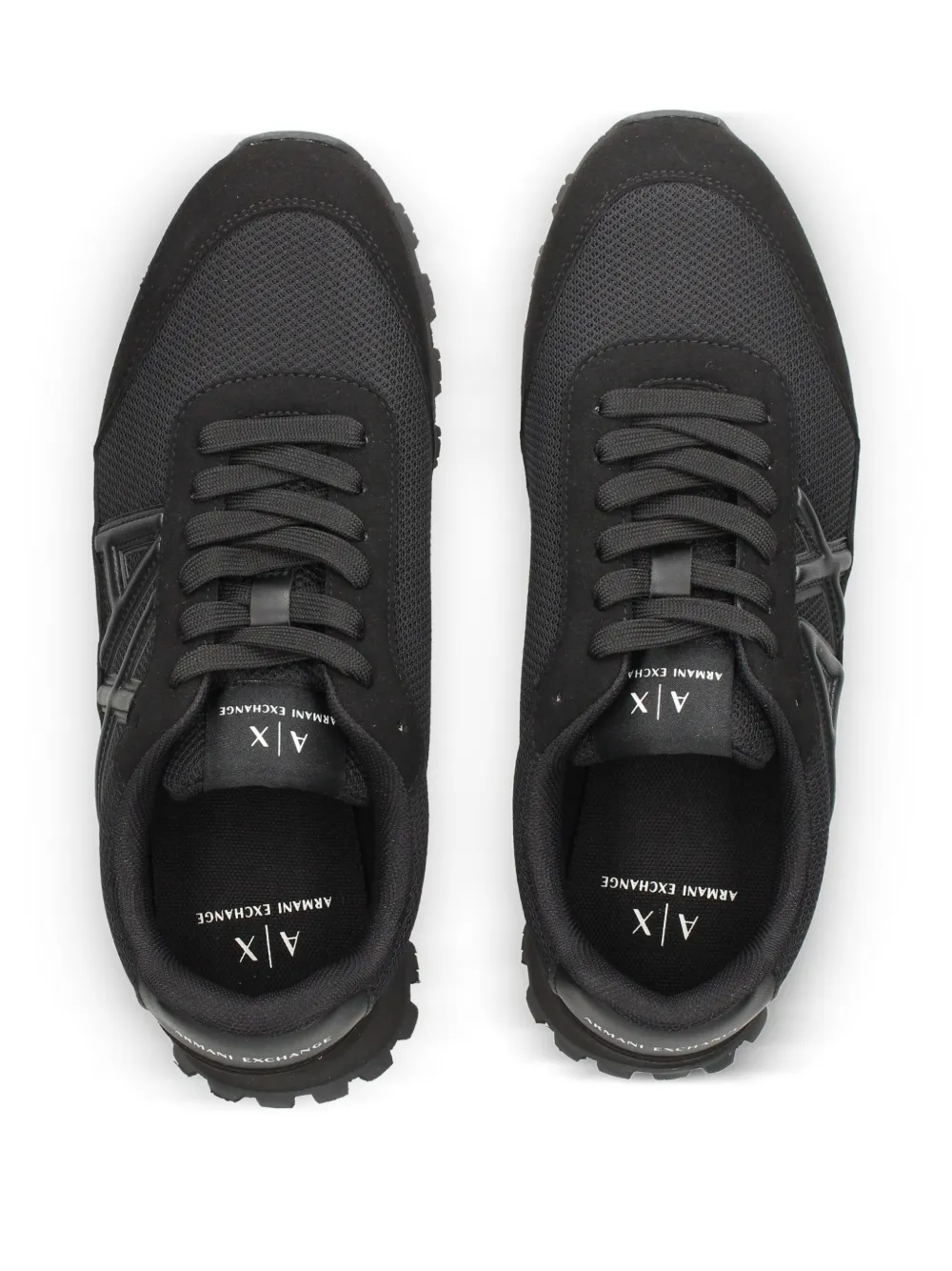 Exchange logo-detail mesh trainers