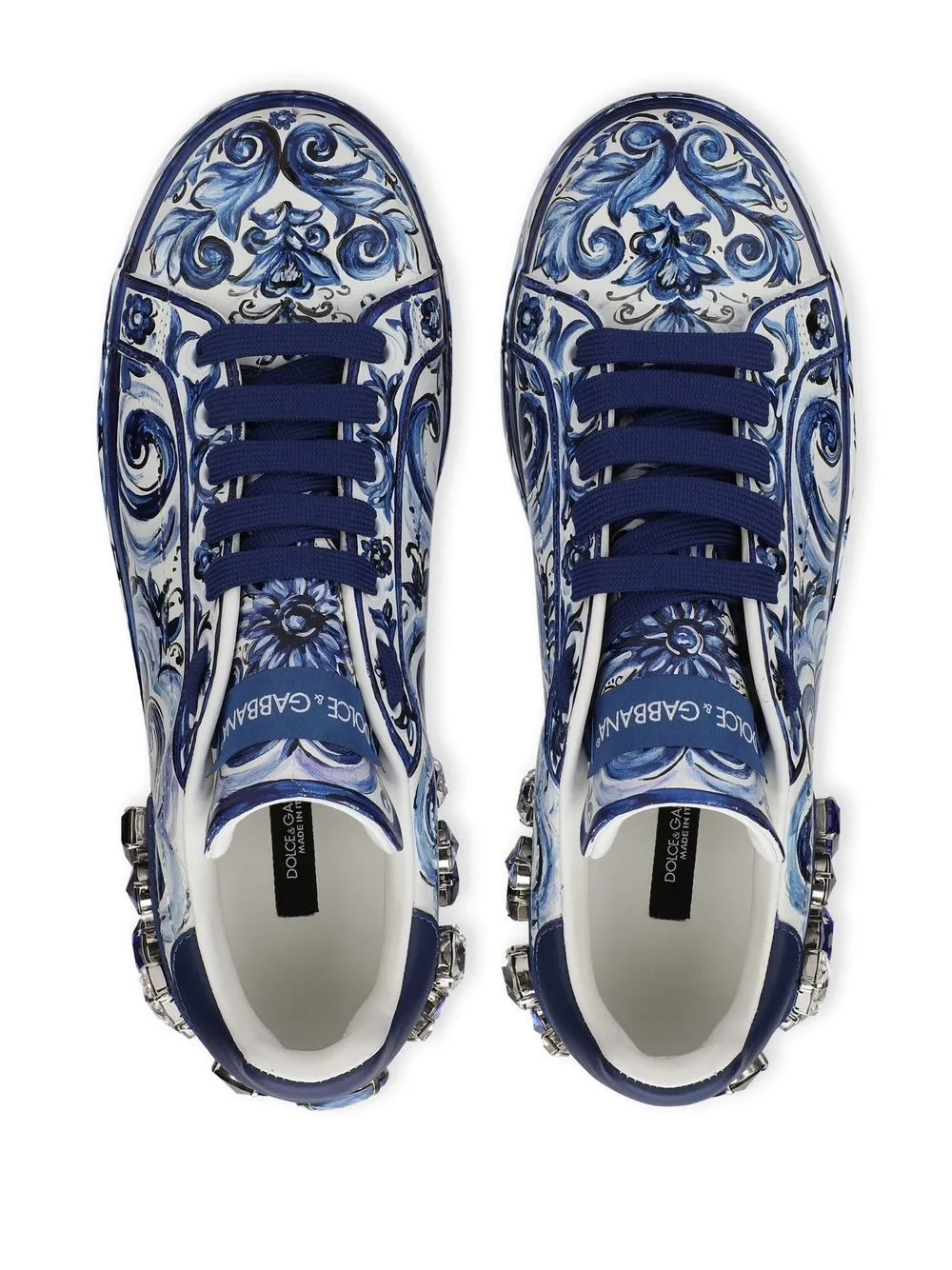 Portofino Majolica-print leather sneakers