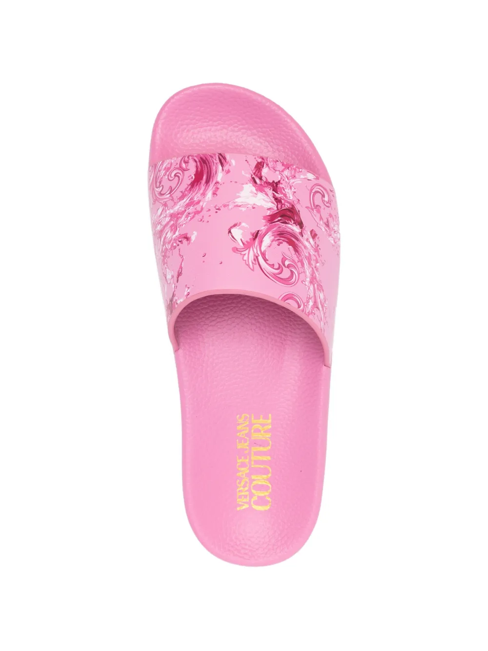 Jeans Couture patterned slides