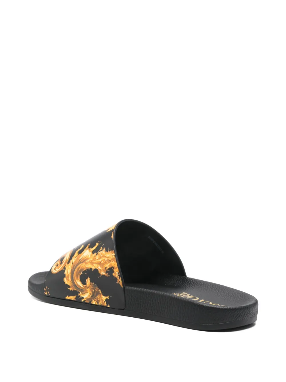 Jeans Couture baroque-print slides