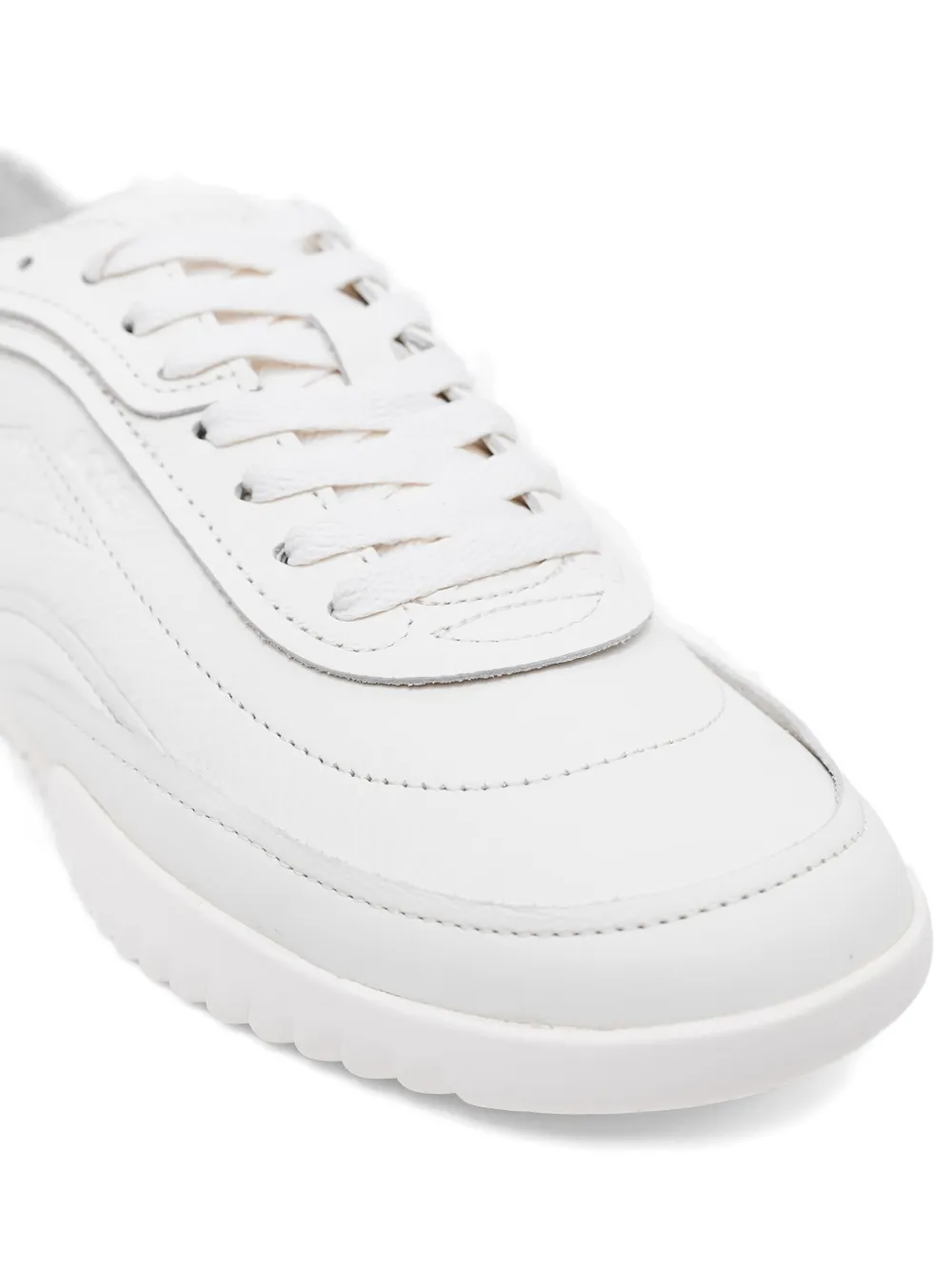 logo-embossed leather sneakers