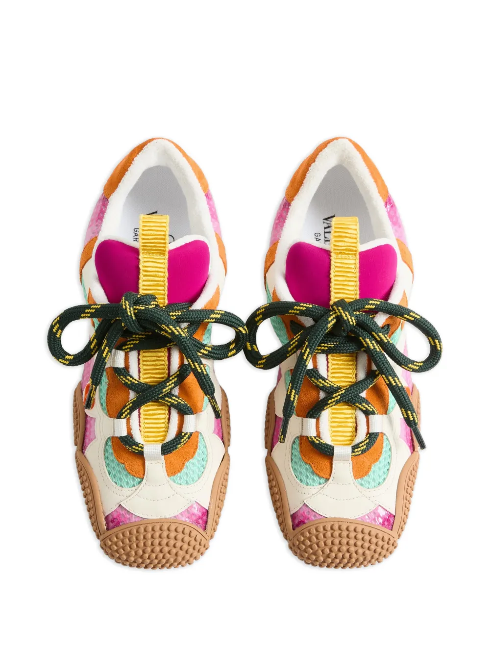 Amphibia sneakers in rubberized calfskin and split leather
