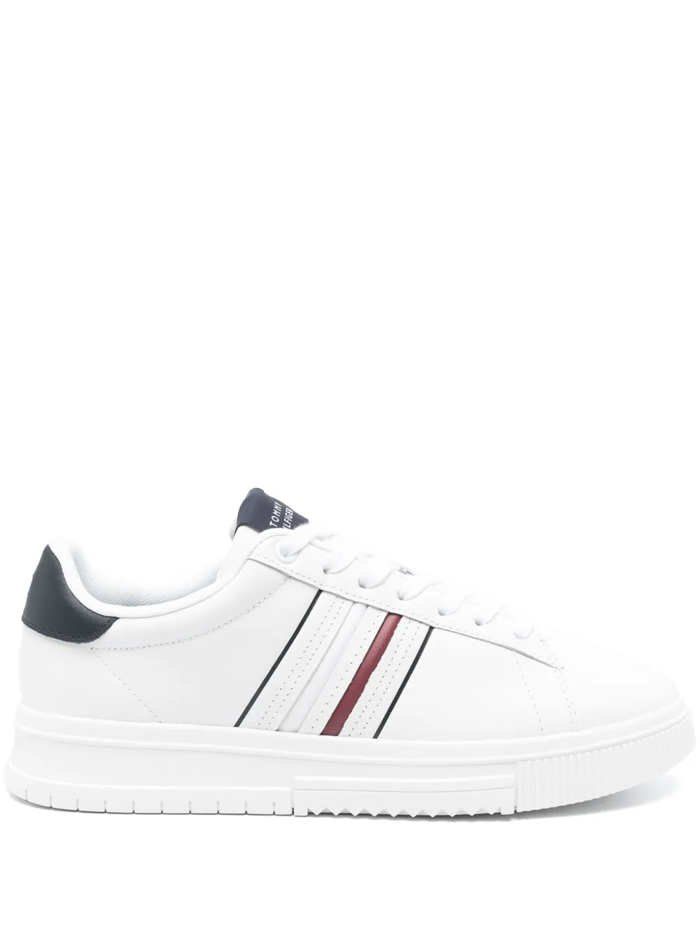 leather logo-debossed sneakers