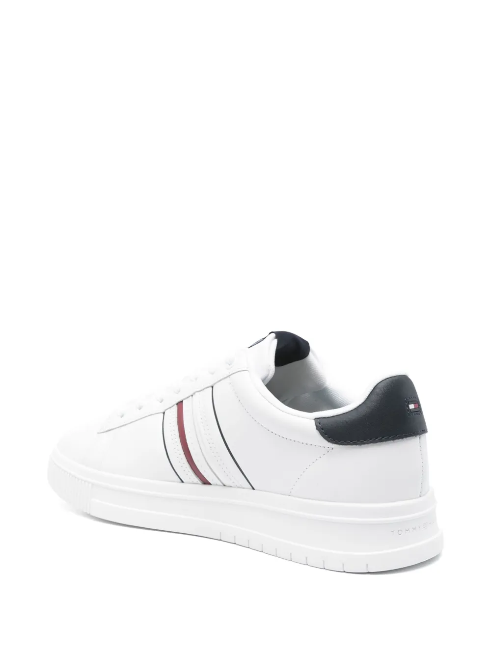 leather logo-debossed sneakers