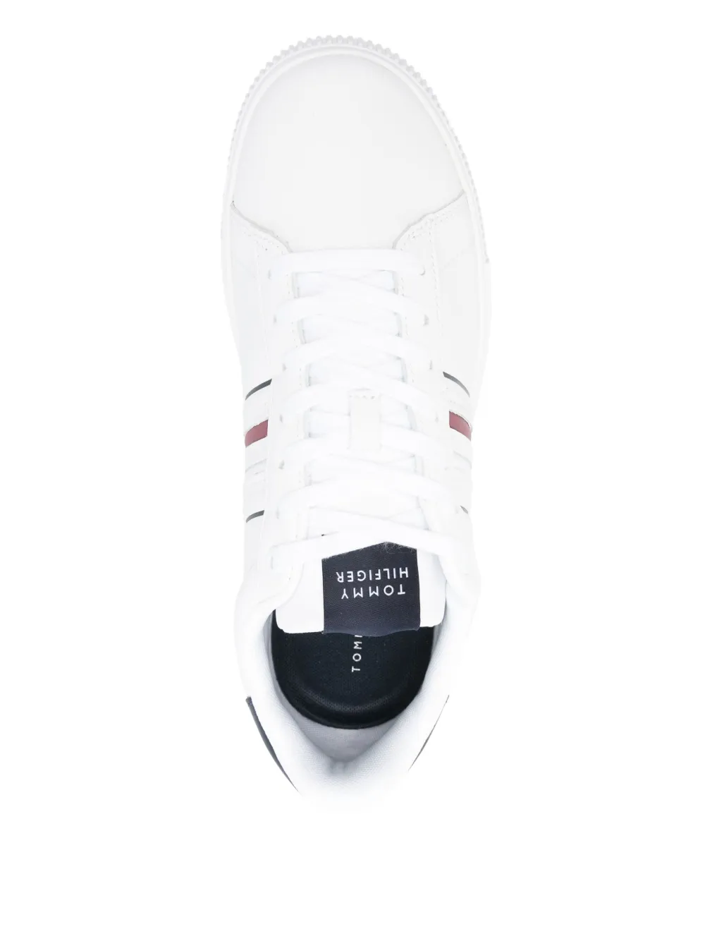 leather logo-debossed sneakers