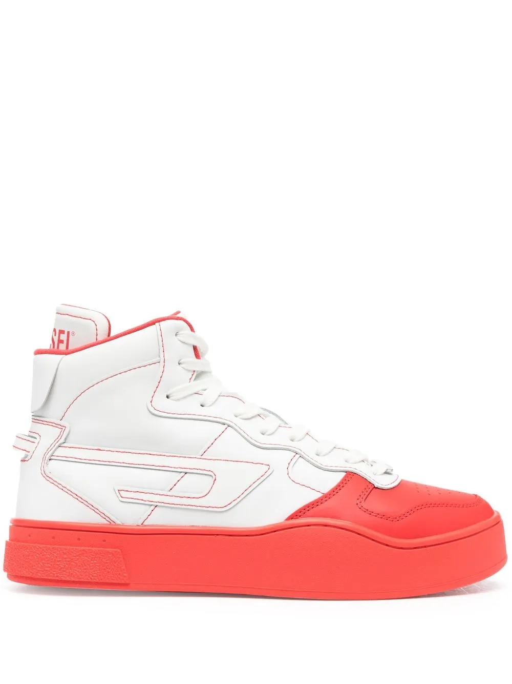 two-tone logo-patch sneakers