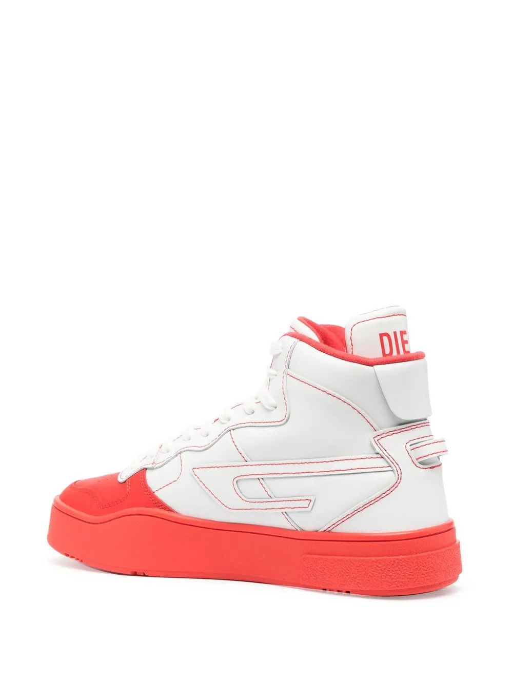 two-tone logo-patch sneakers