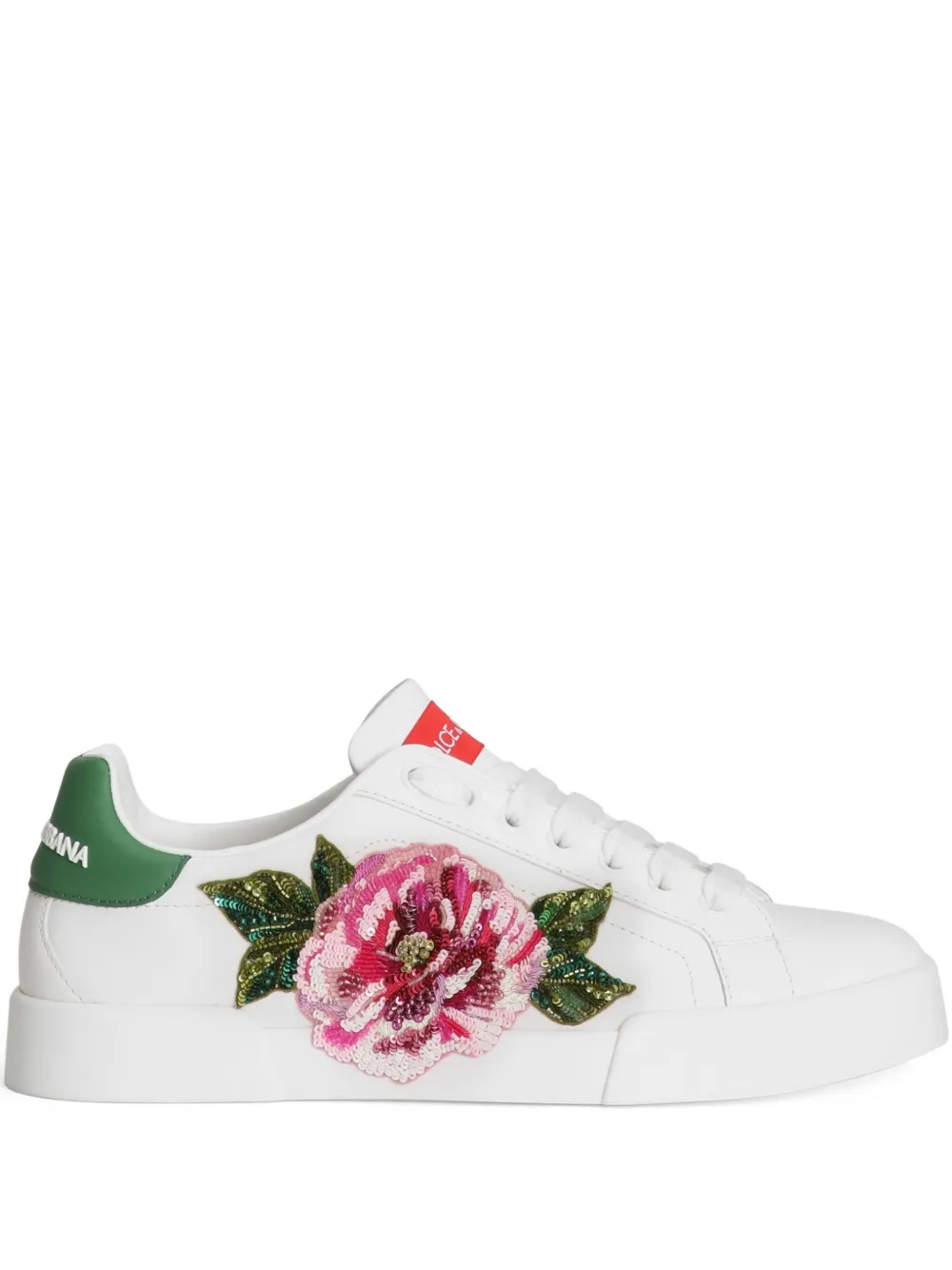 floral-appliqué sneakers