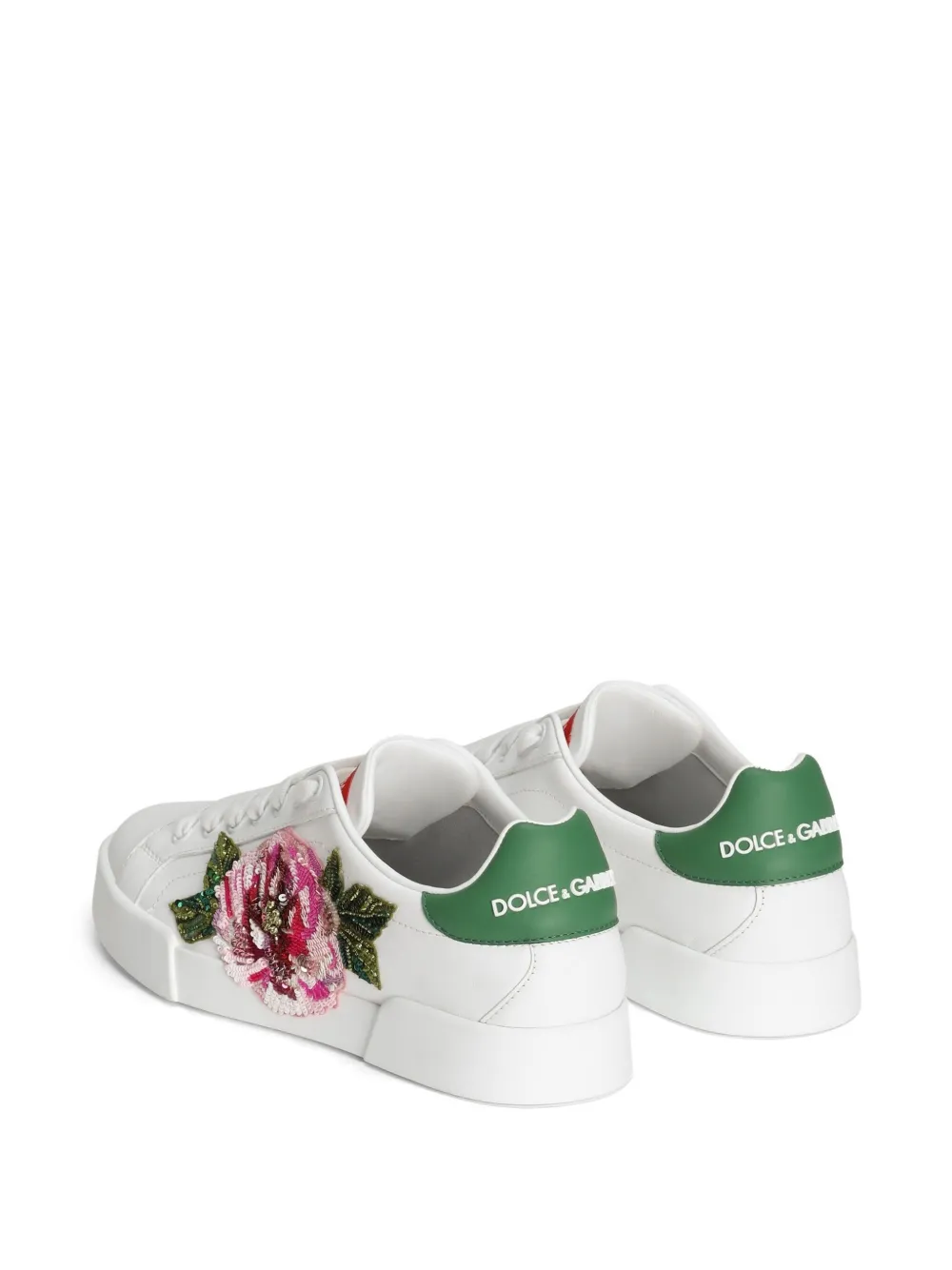 floral-appliqué sneakers