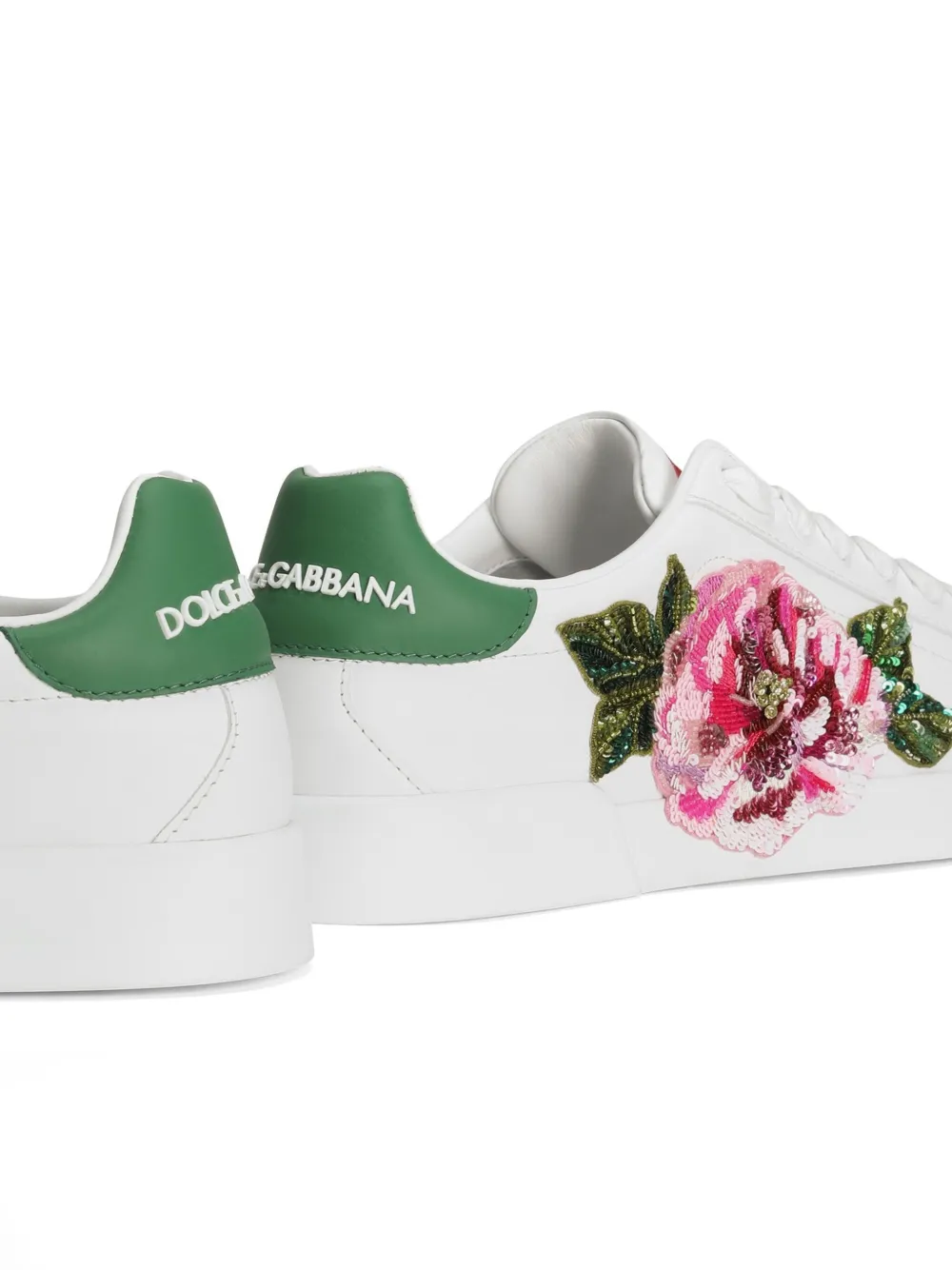 floral-appliqué sneakers